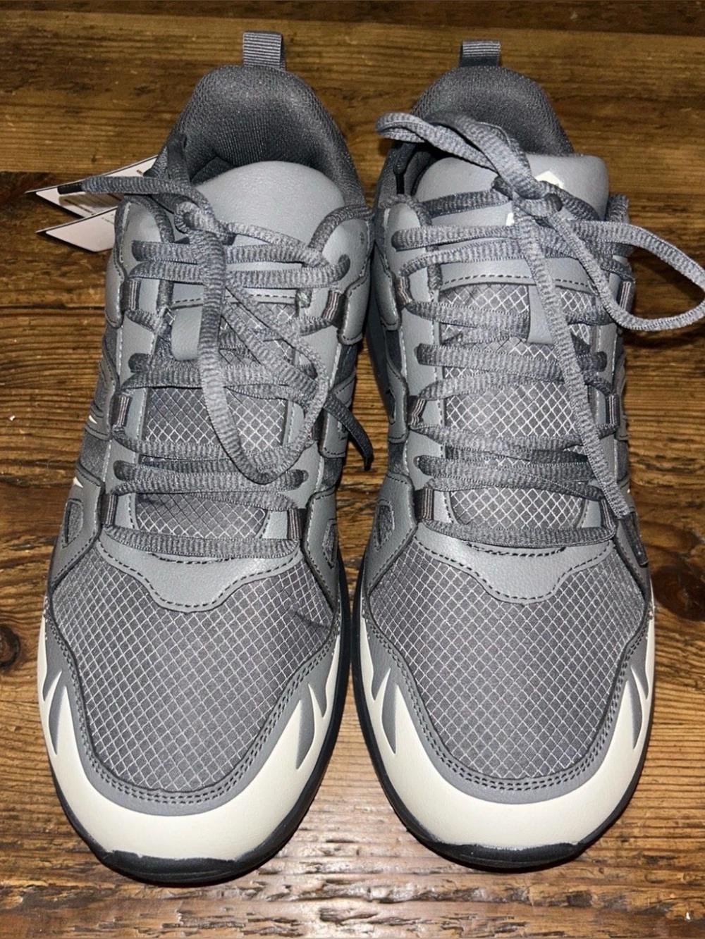FitVille Marca Men's Gray Waterproof Hiking Shoes with Arch Support Size 12W NWT